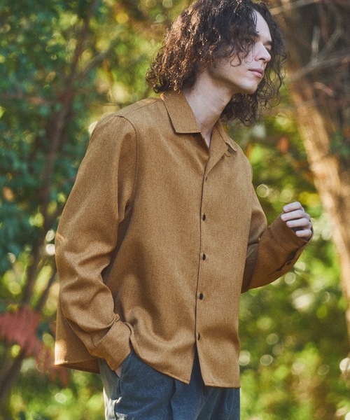 CASPER JOHN（キャスパージョン）の「Imitation butcher linen shirts/イミテーションブッチャーリネンシャツ（シャツ/ブラウス・メンズ・マスタード/ネイビー/ベージュ/チャコールグレー・SMALL/X-SMALL/LARGE/MEDIUM）」の4枚目の写真