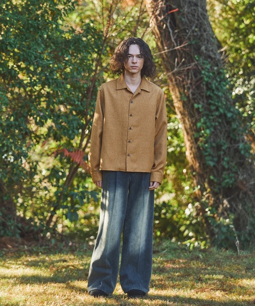 CASPER JOHN（キャスパージョン）の「Imitation butcher linen shirts/イミテーションブッチャーリネンシャツ（シャツ/ブラウス・メンズ・マスタード/ネイビー/ベージュ/チャコールグレー・SMALL/X-SMALL/LARGE/MEDIUM）」の12枚目の写真