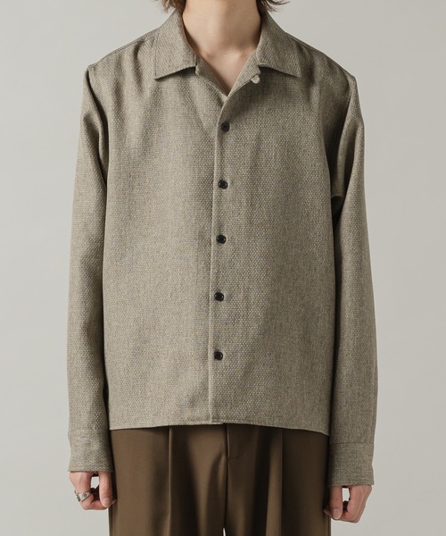 CASPER JOHN（キャスパージョン）の「Imitation butcher linen shirts/イミテーションブッチャーリネンシャツ（シャツ/ブラウス・メンズ・マスタード/ネイビー/ベージュ/チャコールグレー・SMALL/X-SMALL/LARGE/MEDIUM）」の17枚目の写真