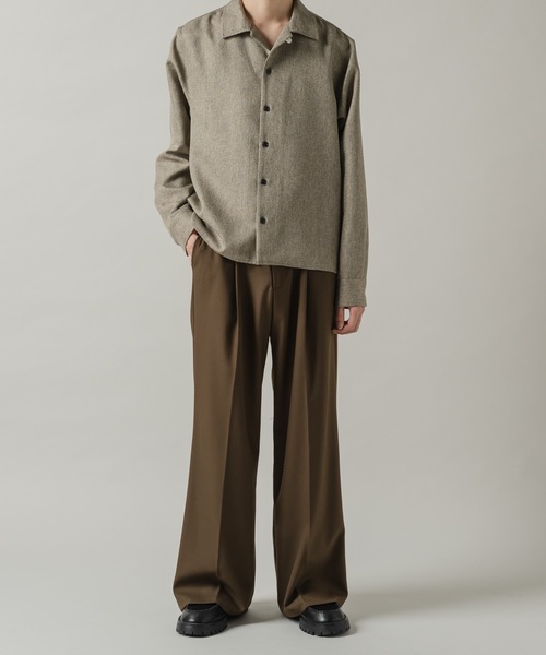CASPER JOHN（キャスパージョン）の「Imitation butcher linen shirts/イミテーションブッチャーリネンシャツ（シャツ/ブラウス・メンズ・マスタード/ネイビー/ベージュ/チャコールグレー・SMALL/X-SMALL/LARGE/MEDIUM）」の18枚目の写真