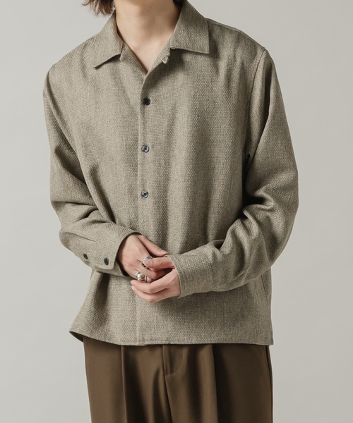 CASPER JOHN（キャスパージョン）の「Imitation butcher linen shirts/イミテーションブッチャーリネンシャツ（シャツ/ブラウス・メンズ・マスタード/ネイビー/ベージュ/チャコールグレー・SMALL/X-SMALL/LARGE/MEDIUM）」の22枚目の写真