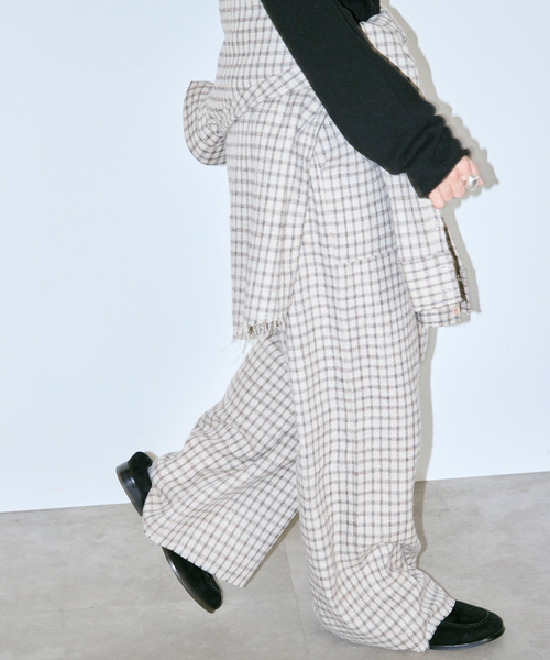 CITYSHOP（シティーショップ）の「CHECK パンツ（その他パンツ・レディース・ベージュ/ブラック・38/36）」の9枚目の写真