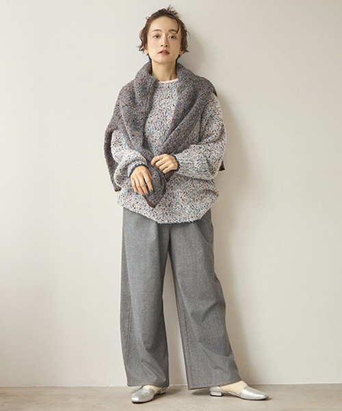 studio CLIP（スタディオクリップ）の「ツイードライクストレートパンツ[プチ・プラスサイズあり]（その他パンツ・レディース・ブラウン/グレー/アイボリー/ブラック・X-LARGE/SMALL/MEDIUM/XX-LARGE/XXX-LARGE/LARGE/PF）」の8枚目の写真