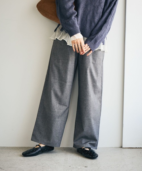 studio CLIP（スタディオクリップ）の「ツイードライクストレートパンツ[プチ・プラスサイズあり]（その他パンツ・レディース・ブラウン/グレー/アイボリー/ブラック・X-LARGE/SMALL/MEDIUM/XX-LARGE/XXX-LARGE/LARGE/PF）」の11枚目の写真