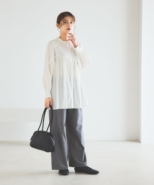 ツイードライクストレートパンツ[プチ・プラスサイズあり]（その他