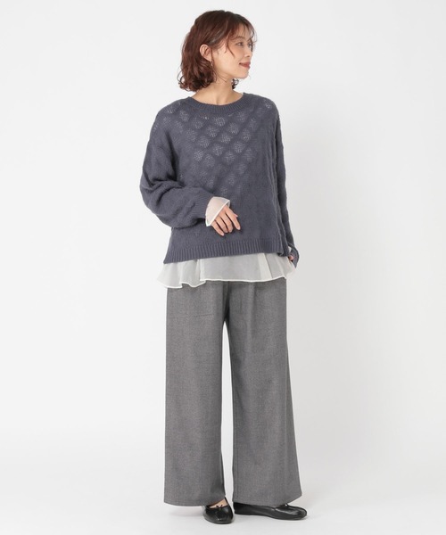 studio CLIP（スタディオクリップ）の「ツイードライクストレートパンツ[プチ・プラスサイズあり]（その他パンツ・レディース・ブラウン/グレー/アイボリー/ブラック・X-LARGE/SMALL/MEDIUM/XX-LARGE/XXX-LARGE/LARGE/PF）」の22枚目の写真