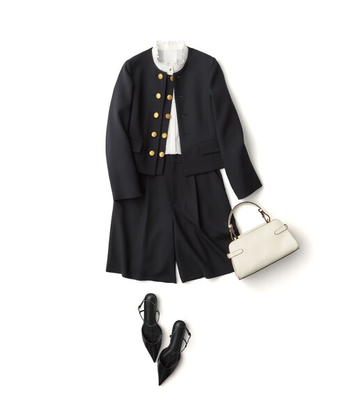 ANAYI（アナイ）の「【Eternal Line 2026】ウールジョーゼットキュロットパンツ（その他パンツ・レディース・ベージュ/ネイビー・36/38）」の3枚目の写真