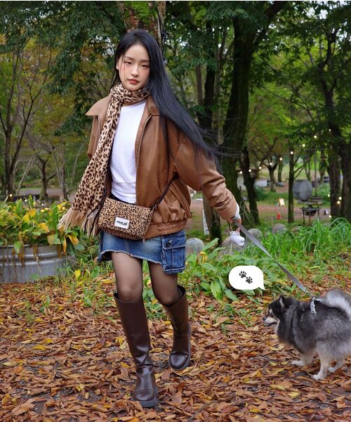 MACNI(マクニ)の「LEOPARD STRING CROSS BAG BROWN(メッセンジャーバッグ・レディース・その他・FREE)」の3枚目の写真