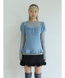 UGLY SHADOW（アグリーシャドウ）の「シンストライプTシャツ（グレー）（Tシャツ/カットソー）」