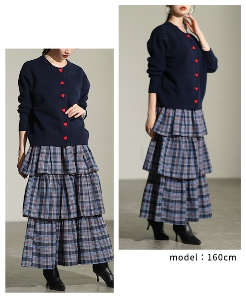 Sawa a la mode(サワアラモード)の「ハートボタンカーディガン(カーディガン/ボレロ・レディース・ネイビー/ブラック/グレー・FREE)」の13枚目の写真