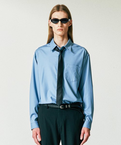 S SY（エスエスワイ）の「[スリムタイ+クリップセット] ファインツイルティップシャツ スカイブルー（シャツ/ブラウス・メンズ・その他・LARGE/MEDIUM/SMALL）」の2枚目の写真