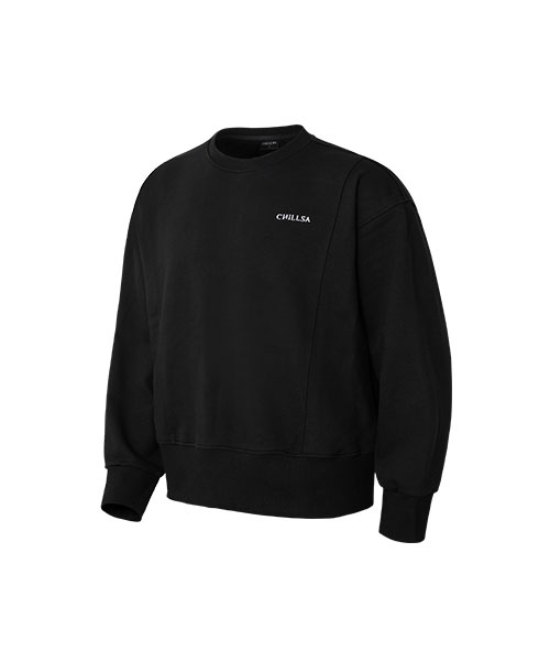 CHILLSA(チルサ)の「4-season Crop Sweatshirts_Black(スウェット・レディース・ブラック・1/2)」の1枚目の写真