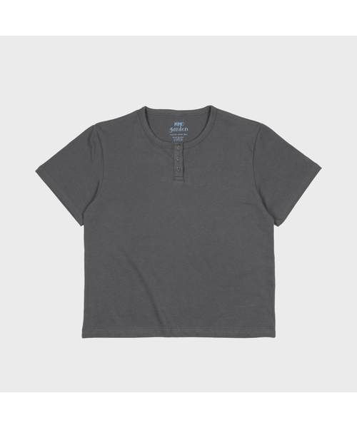 MMOGARDEN(エメモガーデン)の「(w) henley neck tee (3colors)(Tシャツ/カットソー・レディース・ダークブラウン/Off White/チャコール・FREE)」の3枚目の写真