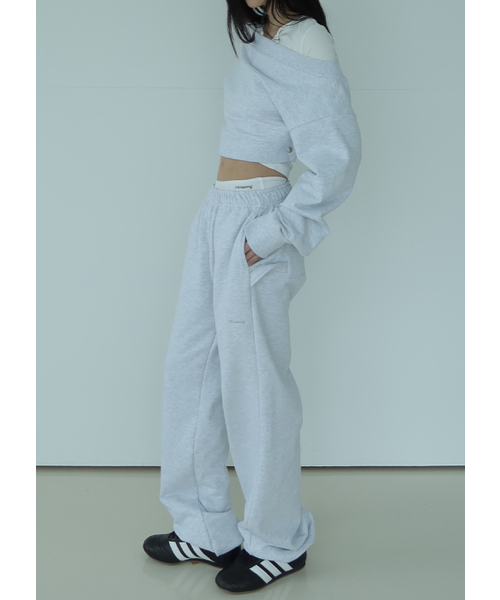 MINA SONG（ミナソン）の「BASIC SWEAT PANTS - MELANGE GREY（スウェットパンツ・レディース・その他・FREE）」の2枚目の写真