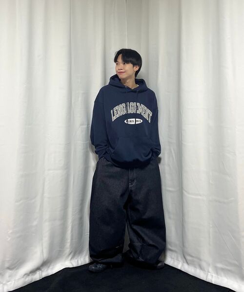 LENGAGEMENT（ランガージュマン）の「アーチロゴアプリケフードパーカー[ネイビー]（パーカー・レディース・その他・MEDIUM/LARGE/X-LARGE）」の5枚目の写真