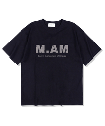MIDNIGHT12AM（ミッドナイト12エーエム）の「Moment M.AM Logo Short Sleeve T-Shirt Navy（Tシャツ/カットソー）」