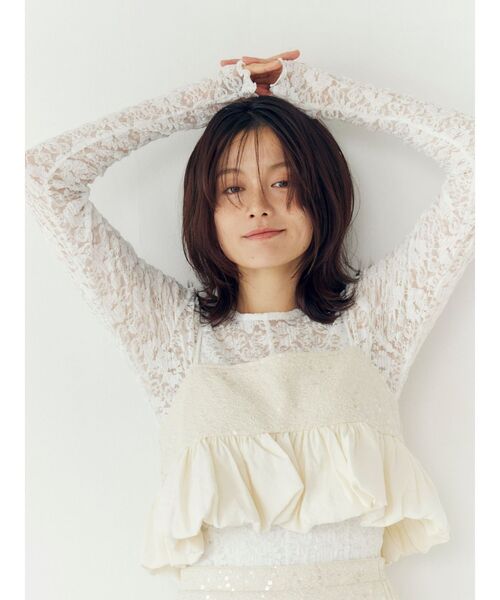 Ungrid（アングリッド）の「スパンコールバルーンビスチェ（キャミソール・レディース・オフホワイト/ブラック・FREE）」の7枚目の写真