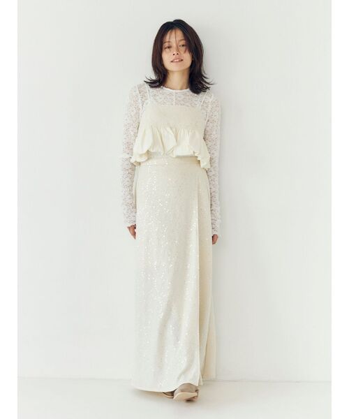 Ungrid（アングリッド）の「スパンコールバルーンビスチェ（キャミソール・レディース・オフホワイト/ブラック・FREE）」の9枚目の写真