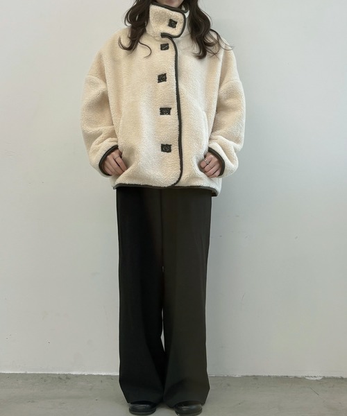 Dita Muaj.(ディータムアージュ)の「ボアパイピングスタンドジャケット(その他アウター・レディース・ブラック/アイボリー・FREE)」の16枚目の写真