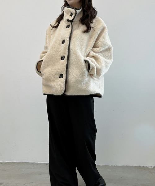 Dita Muaj.(ディータムアージュ)の「ボアパイピングスタンドジャケット(その他アウター・レディース・ブラック/アイボリー・FREE)」の22枚目の写真