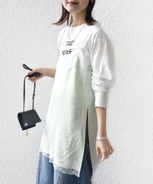 SHIPS | 〈洗濯機可能〉ダル サテン レース スリット キャミソール(キャミソール)