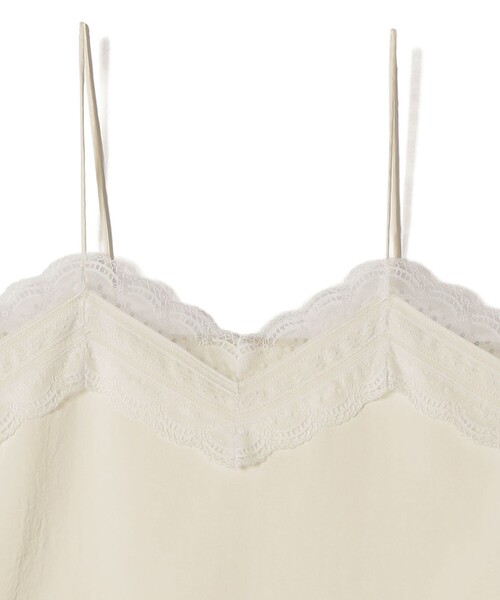 SHIPS（シップス）の「〈洗濯機可能〉ダル サテン レース スリット キャミソール（キャミソール・レディース・オフホワイト/ライトグリーン・ONE SIZE）」の21枚目の写真