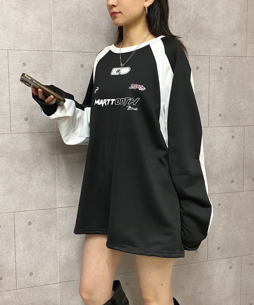 NANEA（ナネア）の「バイカラーゲームシャツプルオーバー（スウェット・レディース・ブラック/ブラウン・LARGE/MEDIUM）」の18枚目の写真