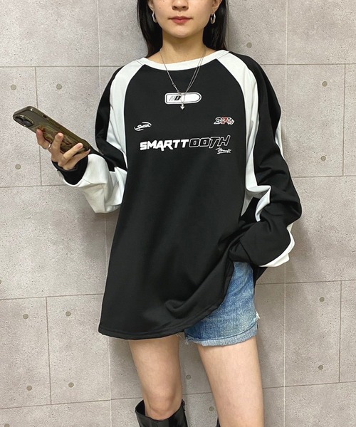 NANEA（ナネア）の「バイカラーゲームシャツプルオーバー（スウェット・レディース・ブラック/ブラウン・LARGE/MEDIUM）」の20枚目の写真