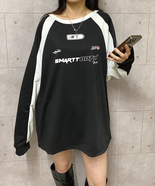 NANEA（ナネア）の「バイカラーゲームシャツプルオーバー（スウェット・レディース・ブラック/ブラウン・LARGE/MEDIUM）」の17枚目の写真