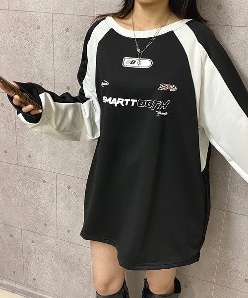 NANEA（ナネア）の「バイカラーゲームシャツプルオーバー（スウェット・レディース・ブラック/ブラウン・LARGE/MEDIUM）」の22枚目の写真