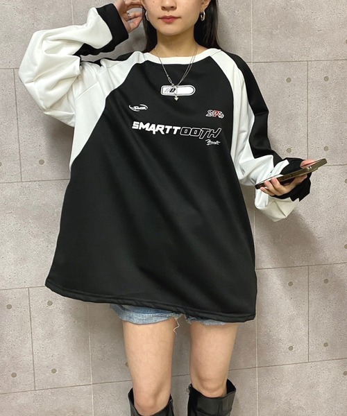 NANEA（ナネア）の「バイカラーゲームシャツプルオーバー（スウェット・レディース・ブラック/ブラウン・LARGE/MEDIUM）」の21枚目の写真