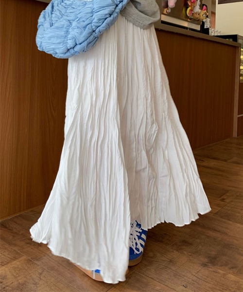 GLAMOROUS JANE(グラマラスジェーン)の「シワ加工ウエストゴムロングスカート(スカート・レディース・ブラック/イエロー/ピンク/ホワイト/ブルー・FREE)」の14枚目の写真