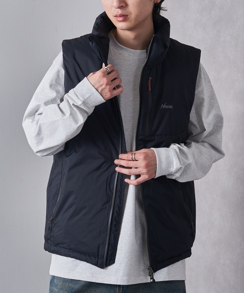 NANGA（ナンガ）の「【NANGA】AURORA TEX STAND COLLAR DOWN VEST（ダウンベスト・メンズ・ブラック・M）」の8枚目の写真