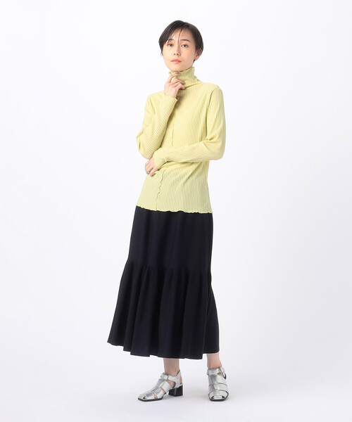 Gabardine K.T(ギャバジンケーティー)の「【前後2WAY】シアーストライプジャージー シアーストライプカットソー(Tシャツ/カットソー・レディース・ライトグレー/サックスブルー・11号/9号)」の4枚目の写真