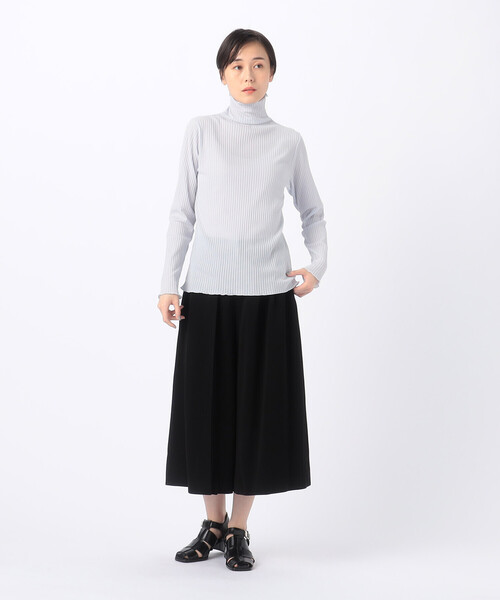 Gabardine K.T(ギャバジンケーティー)の「【前後2WAY】シアーストライプジャージー シアーストライプカットソー(Tシャツ/カットソー・レディース・ライトグレー/サックスブルー・11号/9号)」の7枚目の写真