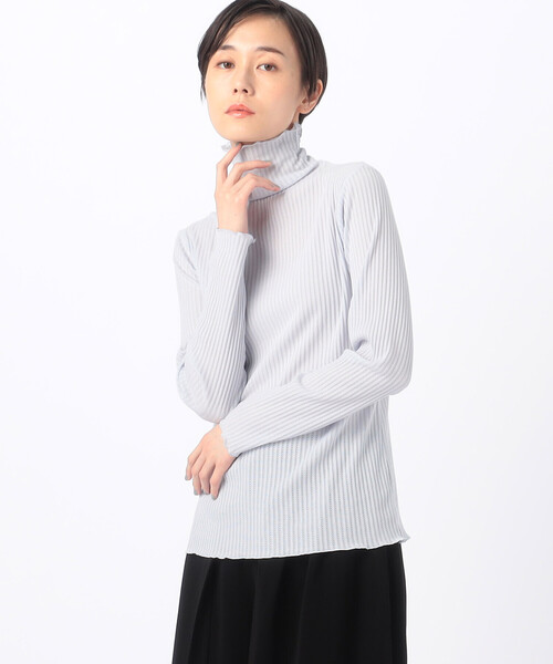 Gabardine K.T(ギャバジンケーティー)の「【前後2WAY】シアーストライプジャージー シアーストライプカットソー(Tシャツ/カットソー・レディース・ライトグレー/サックスブルー・11号/9号)」の12枚目の写真