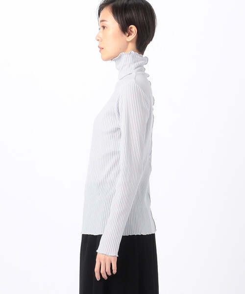 Gabardine K.T(ギャバジンケーティー)の「【前後2WAY】シアーストライプジャージー シアーストライプカットソー(Tシャツ/カットソー・レディース・ライトグレー/サックスブルー・11号/9号)」の15枚目の写真