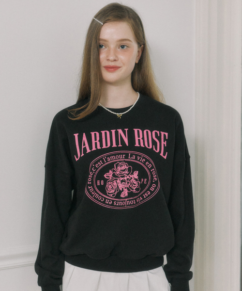 OURHOPE（アワーホープ）の「ジャデン ローズ スウェットシャツ - ブラック（スウェット・レディース・ブラック・1(S)/2(M)）」の5枚目の写真