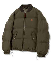 レザー パッチ プッパー ダウン (KHAKI)