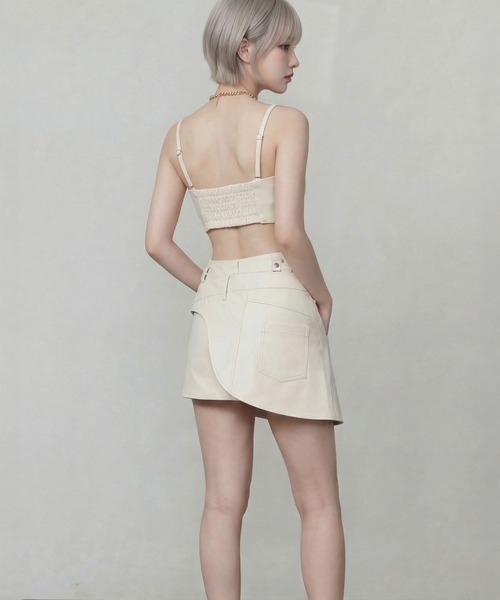 DURAS（デュラス）の「ビスチェ+2WAYフェイクレザーショートパンツ（その他パンツ・レディース・ホワイト/ブラック・M-L/S-M）」の18枚目の写真