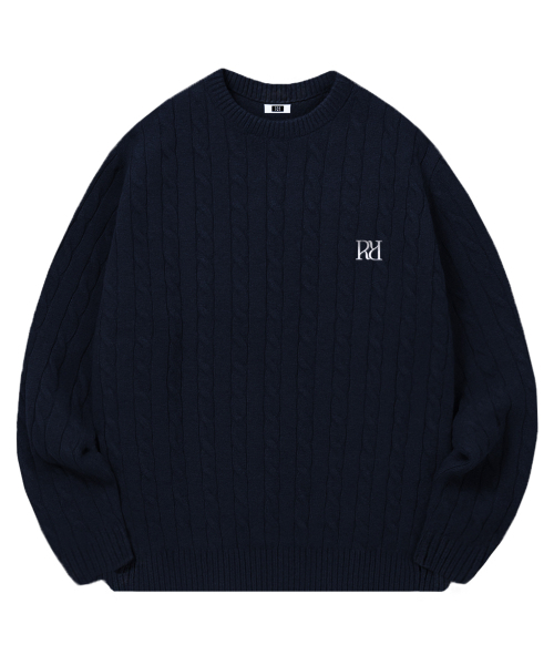 RANDOMOFF（ランダムオフ）の「[ブローチ付き] RESERVE ケーブルオーバーフィットニット (4色)（ニット/セーター・レディース・その他・M/L/XL）」の3枚目の写真