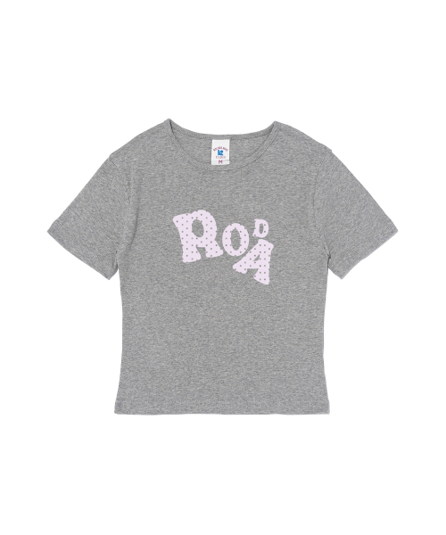 ROIDESROIS(ロワデロワ)の「キチドット クロップ半袖Tシャツ(メランジ)(Tシャツ/カットソー・レディース・その他・FREE)」の1枚目の写真