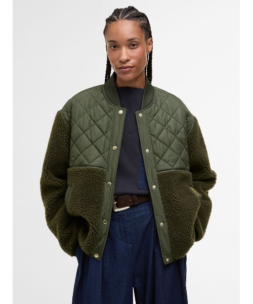 Barbour バブアー の Wetherbyキルティング 切り替え フリースジャケット その他アウター