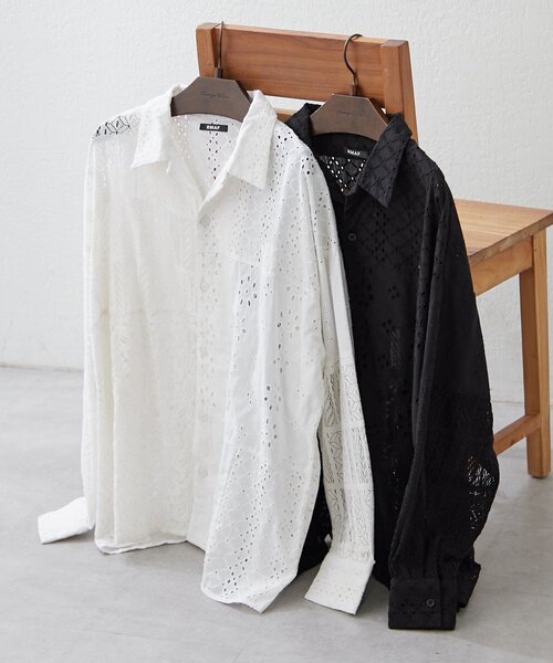 Remind me and forever(リマインドミーアンドフォーエバー)の「【nane】【India series】パッチワークレースブラウス(シャツ/ブラウス・レディース・ブラック/オフホワイト・FREE)」の3枚目の写真