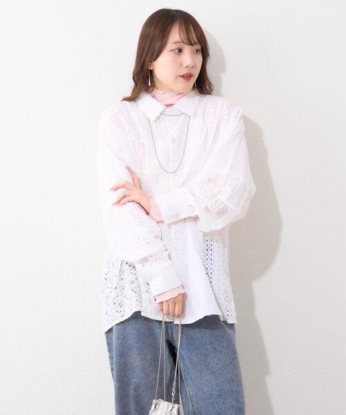 Remind me and forever(リマインドミーアンドフォーエバー)の「【nane】【India series】パッチワークレースブラウス(シャツ/ブラウス・レディース・ブラック/オフホワイト・FREE)」の14枚目の写真