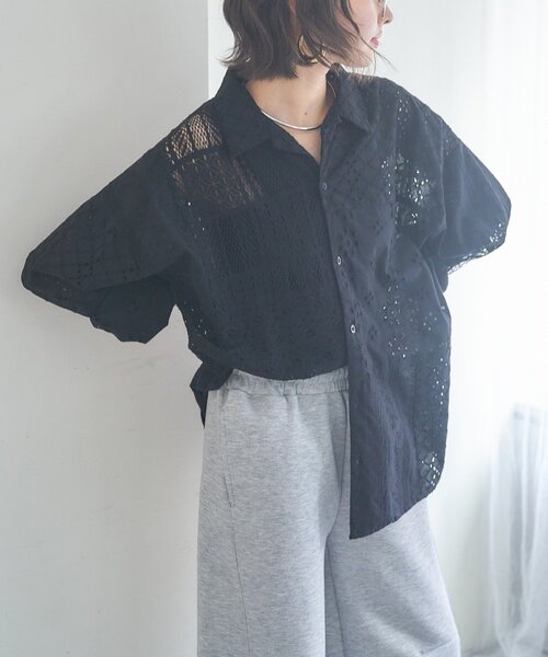 Remind me and forever(リマインドミーアンドフォーエバー)の「【nane】【India series】パッチワークレースブラウス(シャツ/ブラウス・レディース・ブラック/オフホワイト・FREE)」の20枚目の写真