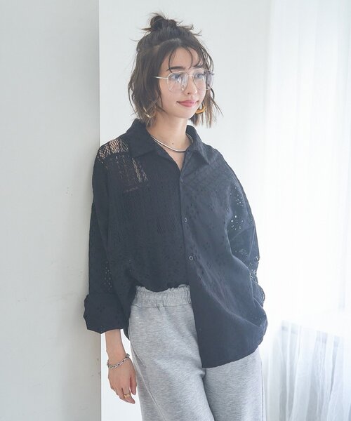 Remind me and forever(リマインドミーアンドフォーエバー)の「【nane】【India series】パッチワークレースブラウス(シャツ/ブラウス・レディース・ブラック/オフホワイト・FREE)」の22枚目の写真