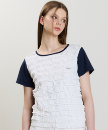 SM FRILL TEE(NAVY)