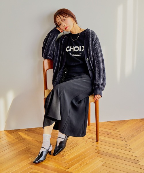 mysty woman（ミスティウーマン）の「CHOIXロゴプリントT 646351（Tシャツ/カットソー・レディース・ブラック/ベージュ/オフホワイト・FREE）」の7枚目の写真