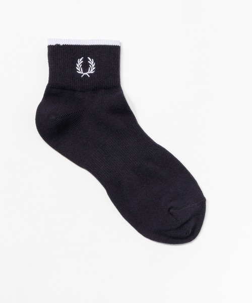 FRED PERRY（フレッドペリー）の「Single Tipped Short Socks／シングルティップラインショートソックス（ソックス/靴下・メンズ・ブラック系その他/ブラック/ホワイト/ネイビー・4-6/6-8）」の4枚目の写真